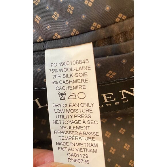 Lauren Ralph Lauren Mens Black Wool Silk Blazer Jacket 44L - Picture 6 of 12